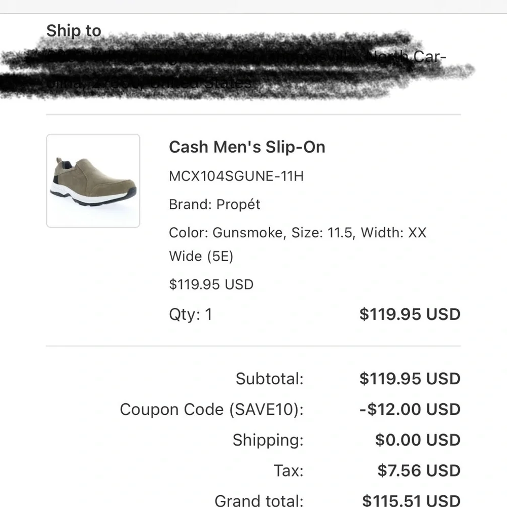 Propet NIB Cash Suede Slip On MCX104S Gunsmoke Men Extra Wide Size 11.5 XX (5E)